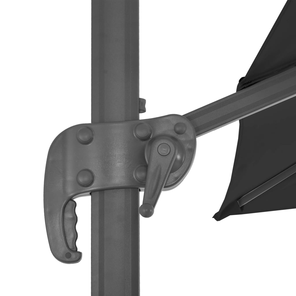 Ampelschirm Mit Aluminium-Mast 3X3 Cm Schwarz
