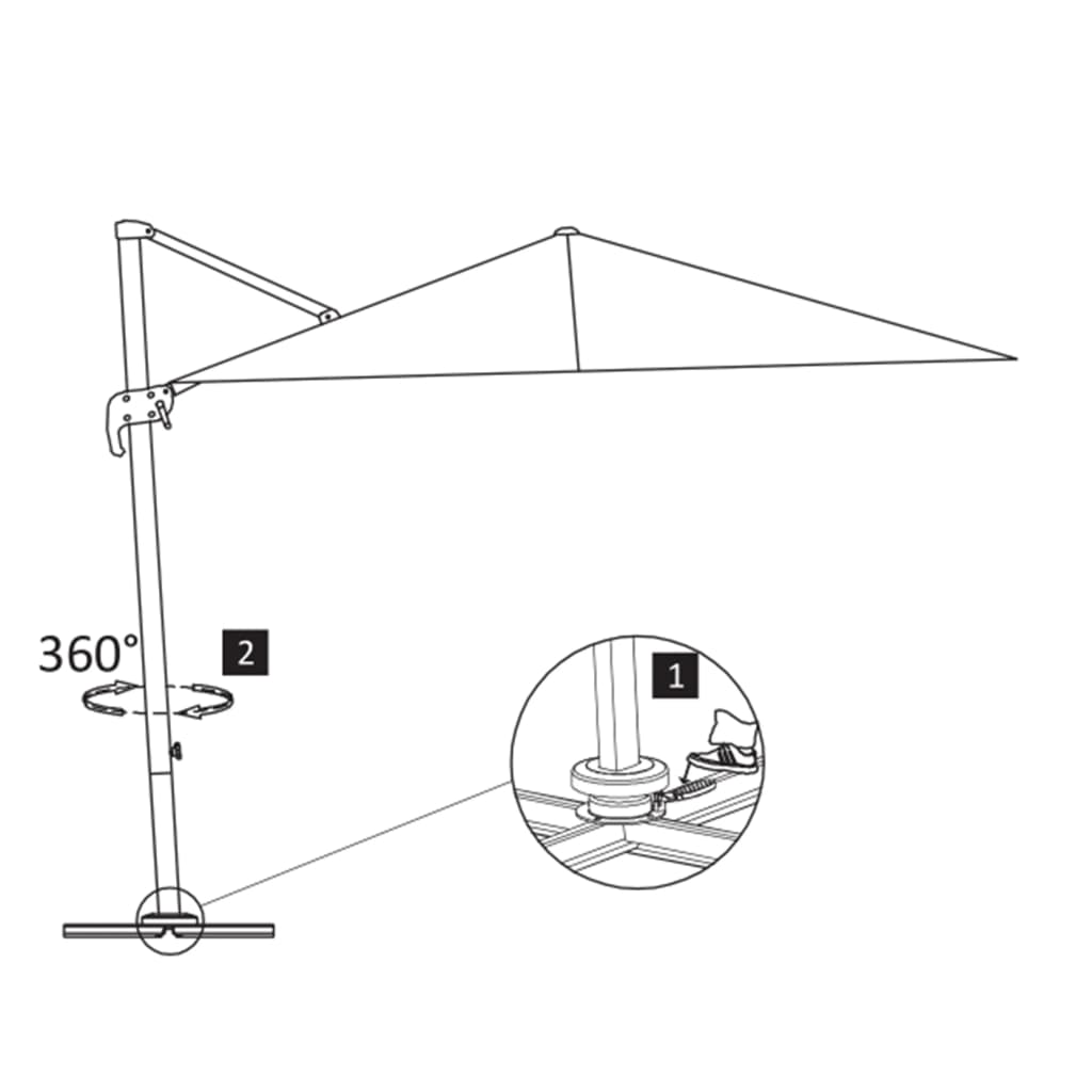 Ampelschirm Mit Aluminium-Mast 3X3 Cm Schwarz