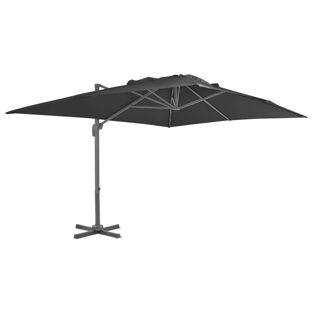 Ampelschirm Mit Aluminium-Mast 3X3 Cm Schwarz