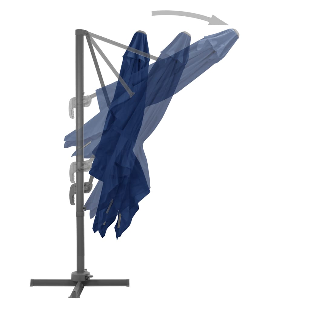 Ampelschirm Mit Aluminium-Mast 3X3 Cm Azurblau