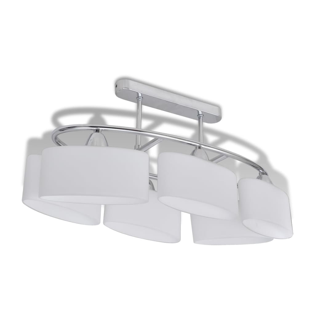 Deckenlampe Mit Ellipsenförmigen Glasschirmen 4 Stk. E14