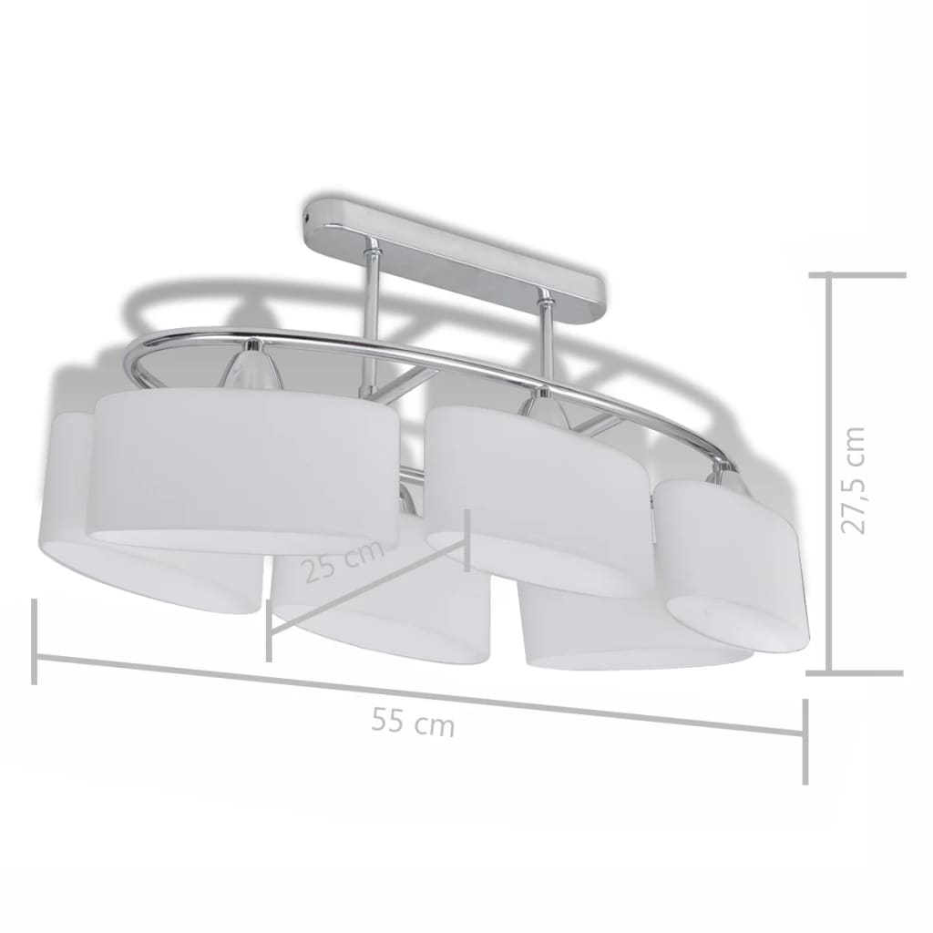 Deckenlampe Mit Ellipsenförmigen Glasschirmen 4 Stk. E14