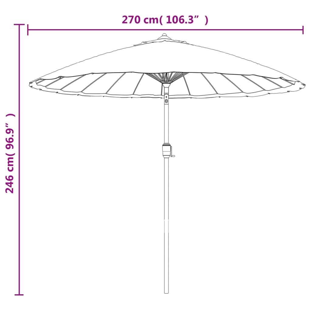 Sonnenschirm Mit Aluminium-Mast 270 Cm