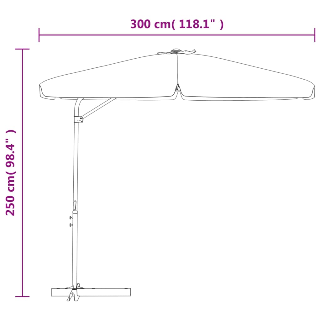 Sonnenschirm Mit Stahlmast 300 Cm