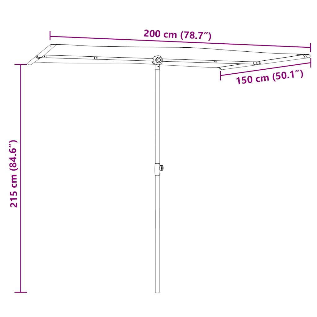 Sonnenschirm Mit Aluminium-Mast 2X1,5 M