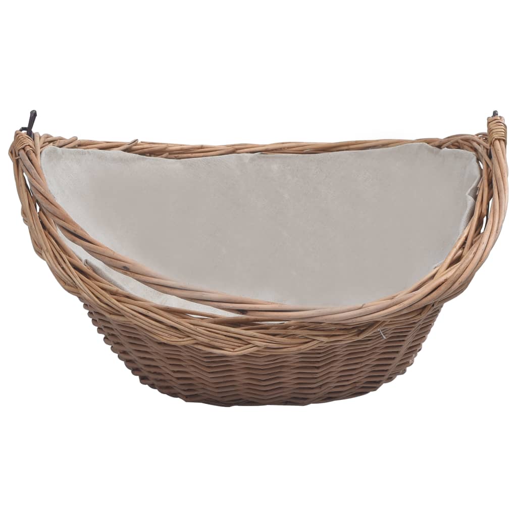Holzkorb Mit Tragegriff 57 × 46 × 52 Cm Braun Weide