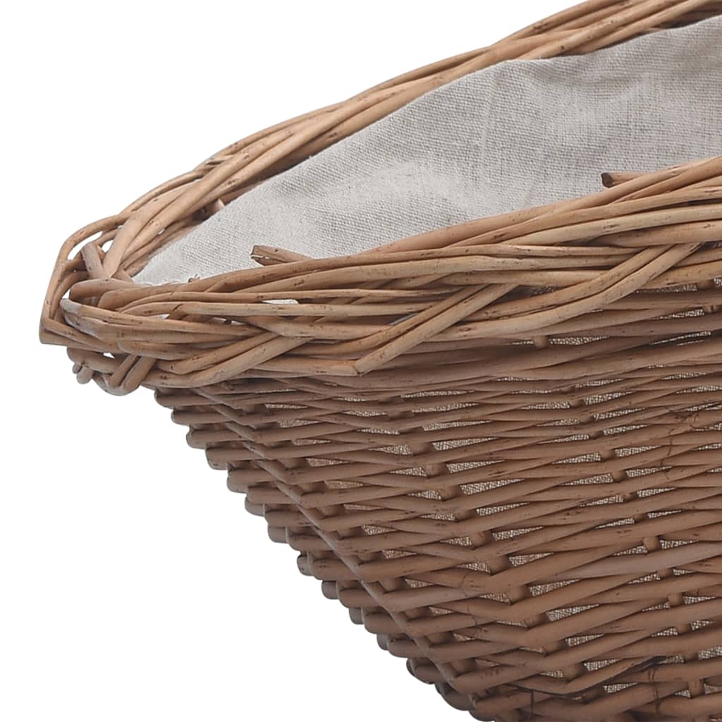 Holzkorb Mit Tragegriff 57 × 46 × 52 Cm Braun Weide