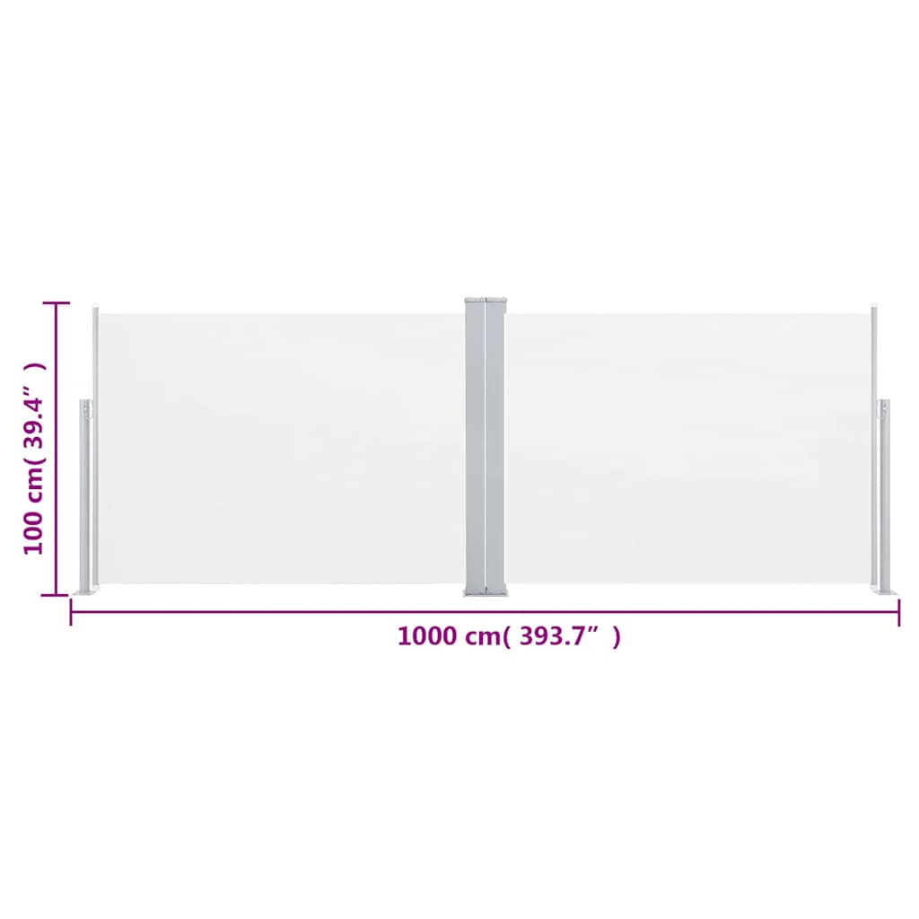 Ausziehbare Seitenmarkise Creme 100 X 1000 Cm Rot