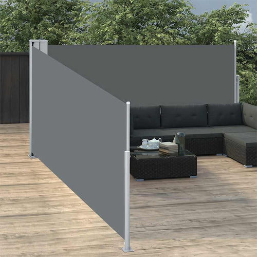 Ausziehbare Seitenmarkise Anthrazit 100 X 1000 Cm Rot