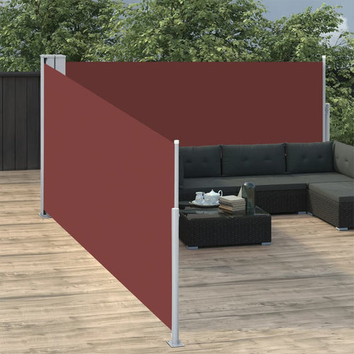 Ausziehbare Seitenmarkise Braun 100 X 1000 Cm Rot