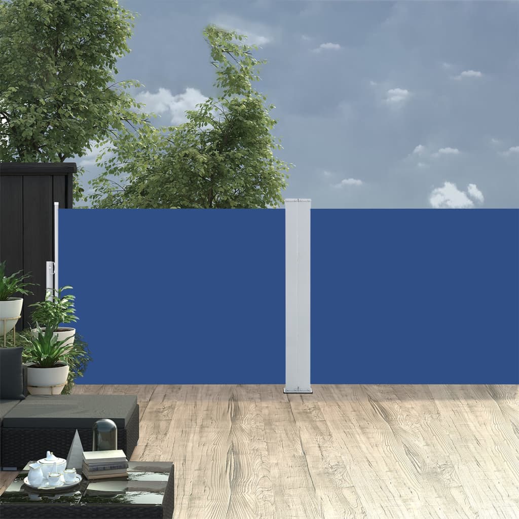 Ausziehbare Seitenmarkise Blau 100 X 1000 Cm Rot