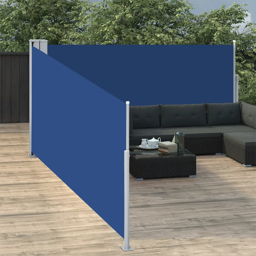 Ausziehbare Seitenmarkise Blau 100 X 1000 Cm Rot