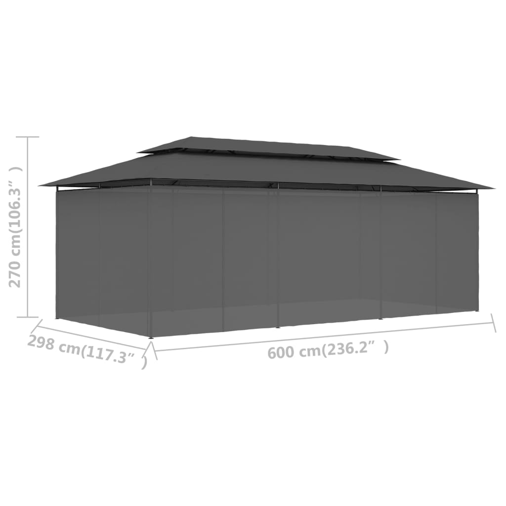 Pavillon Mit Vorhängen 600X298X270 Cm