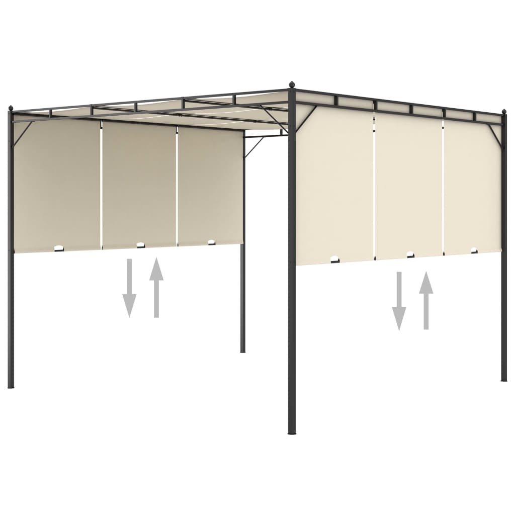 Gartenpavillon Mit Seitenvorhang 3X3X2,25 M