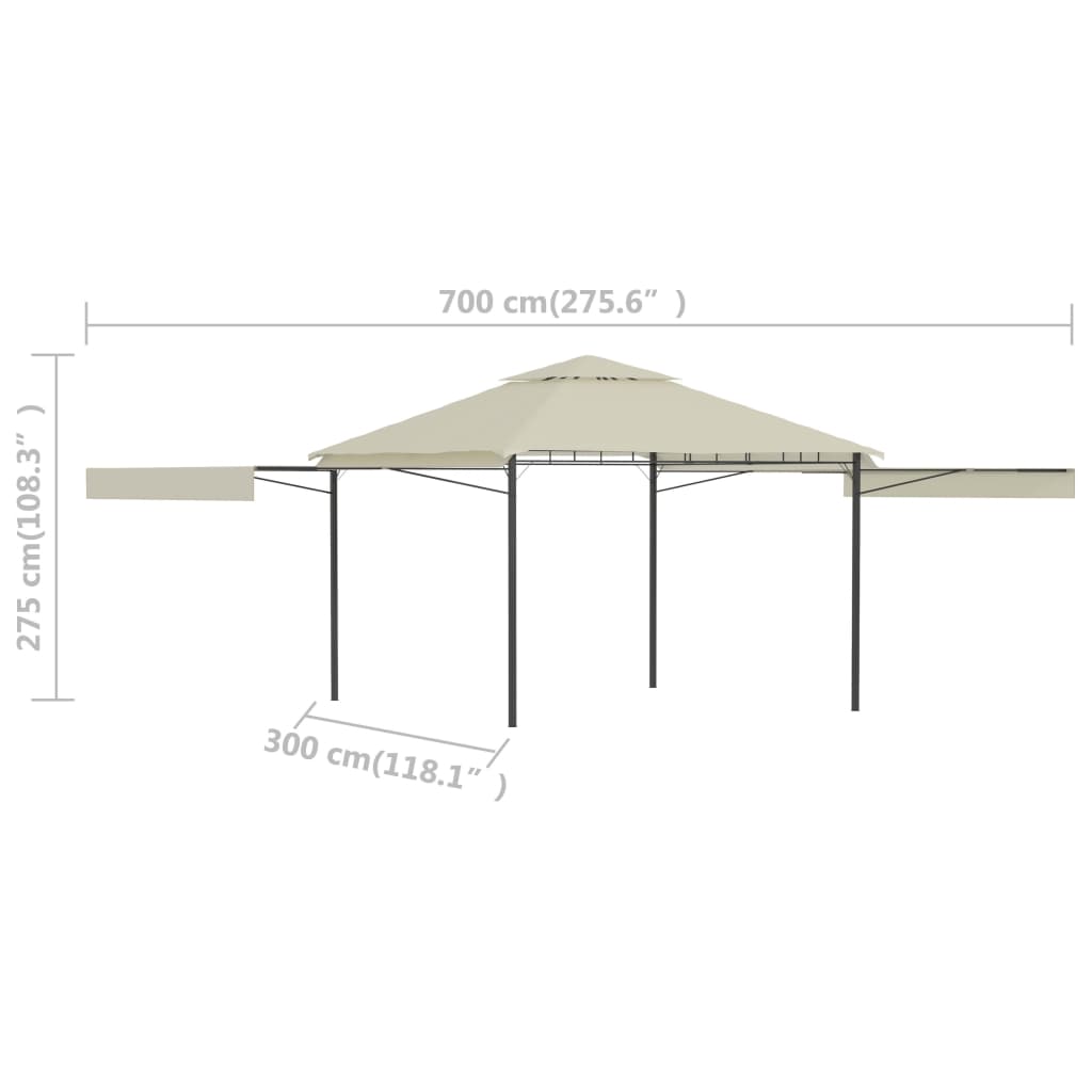 Pavillon Mit Doppelt Erweiterten Dächern 3X3X2,75 Cm 180 G/M²