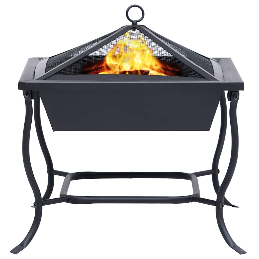 Feuerstelle Schwarz 42X42X45 Cm Stahl
