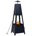Feuerstelle Schwarz 35×35×99 Cm Stahl