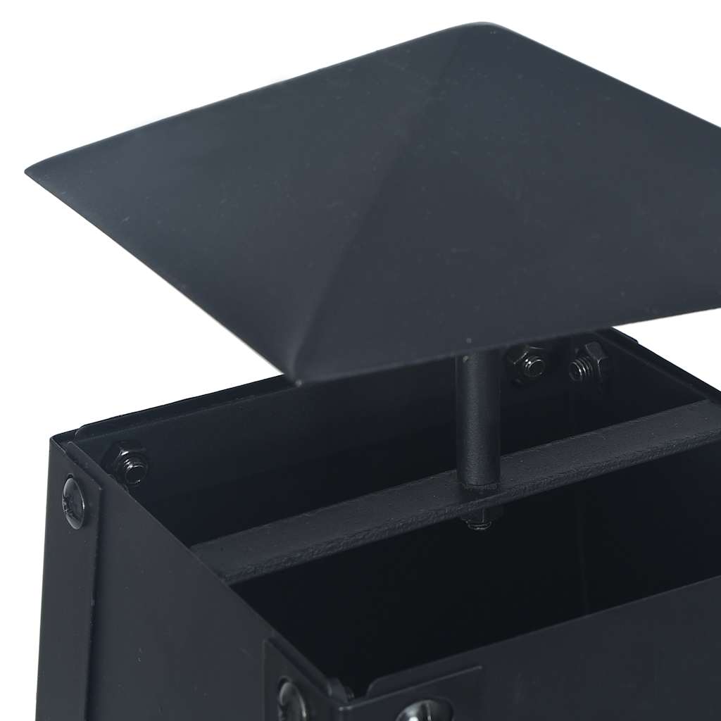Feuerstelle Schwarz 35×35×99 Cm Stahl