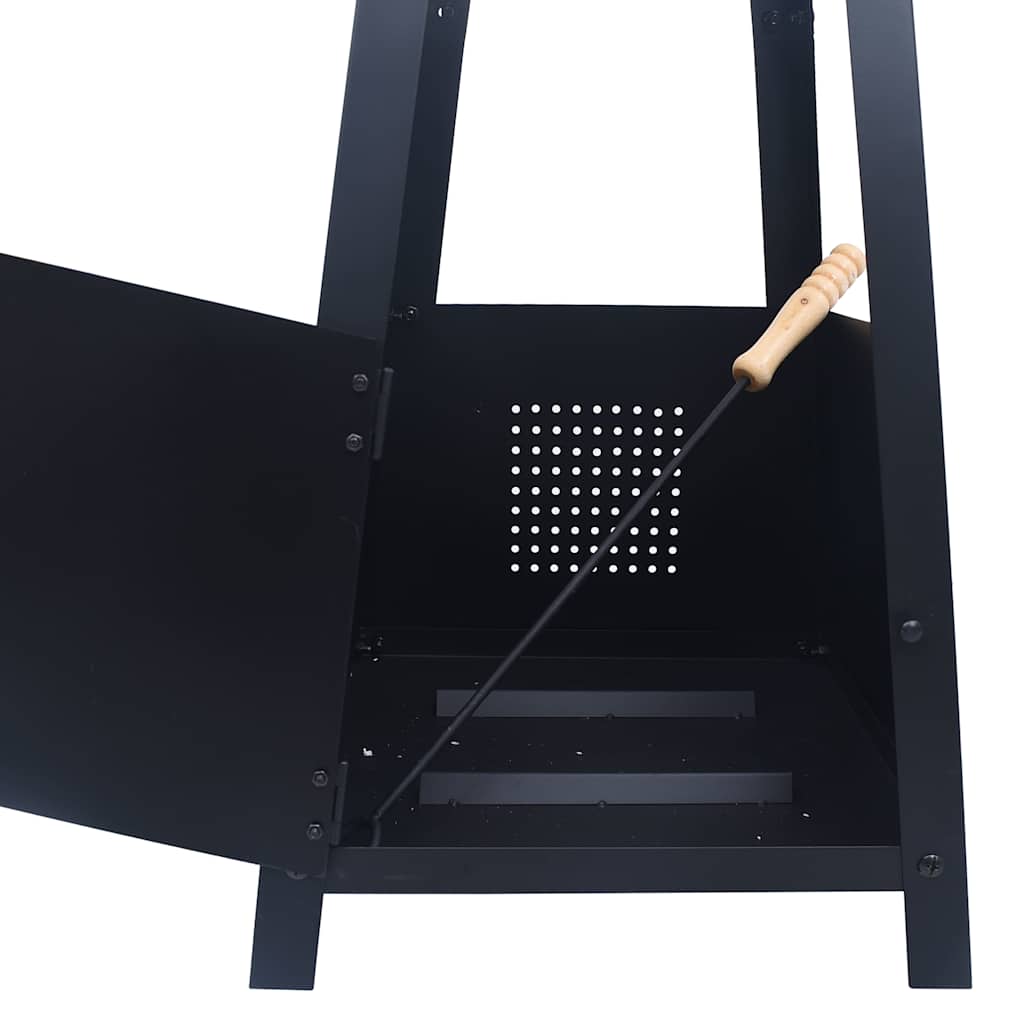 Feuerstelle Schwarz 35×35×99 Cm Stahl