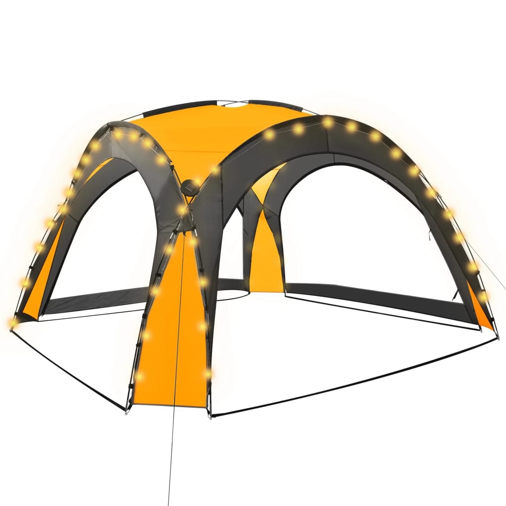 Partyzelt Mit Led Und 4 Seitenwänden 3,6X3,6X2,3 M