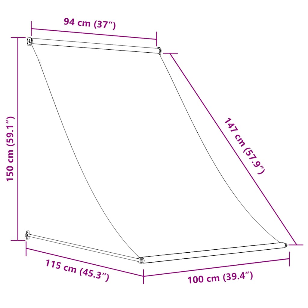 Einziehbare Markise 100×150 Cm