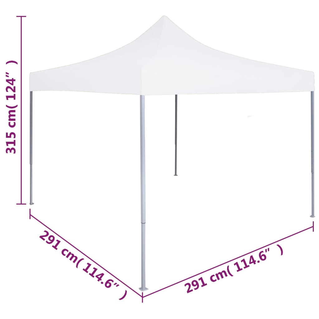 Profi-Partyzelt Faltbar 3 X 3 M Stahl Weiß