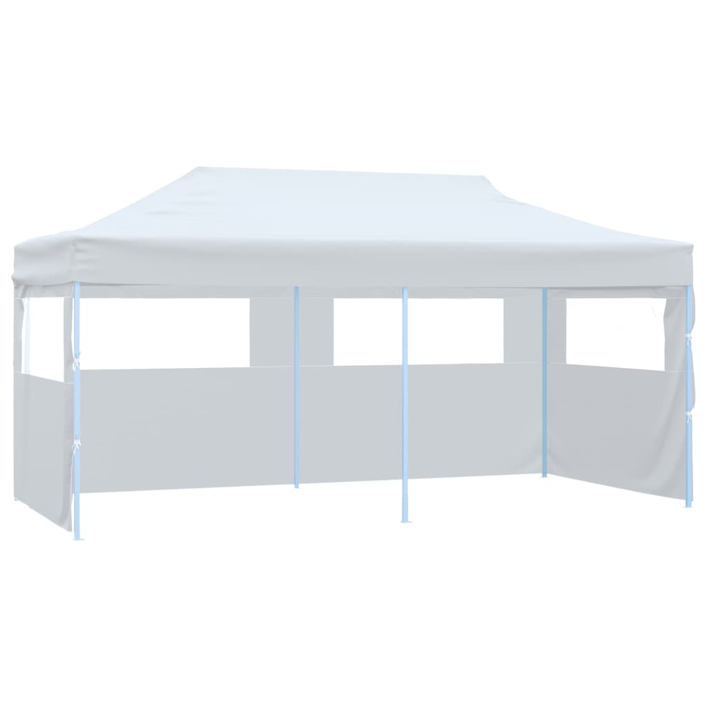 Pop-Up Partyzelt Mit Seitenwänden Faltbar 3X6 M Stahl Weiß