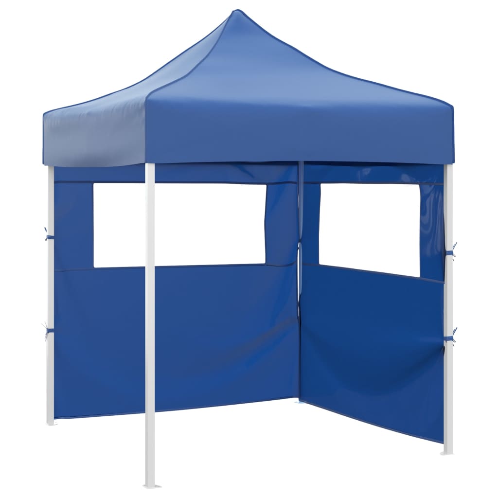 Profi-Partyzelt Faltbar 2×2 M Stahl Blau