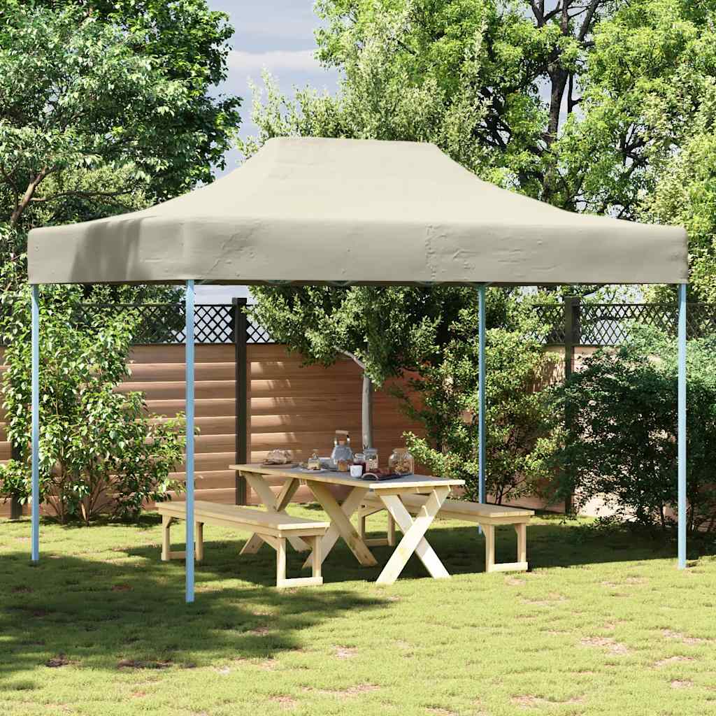 Profi-Partyzelt Faltbar 3×4 M Stahl Creme