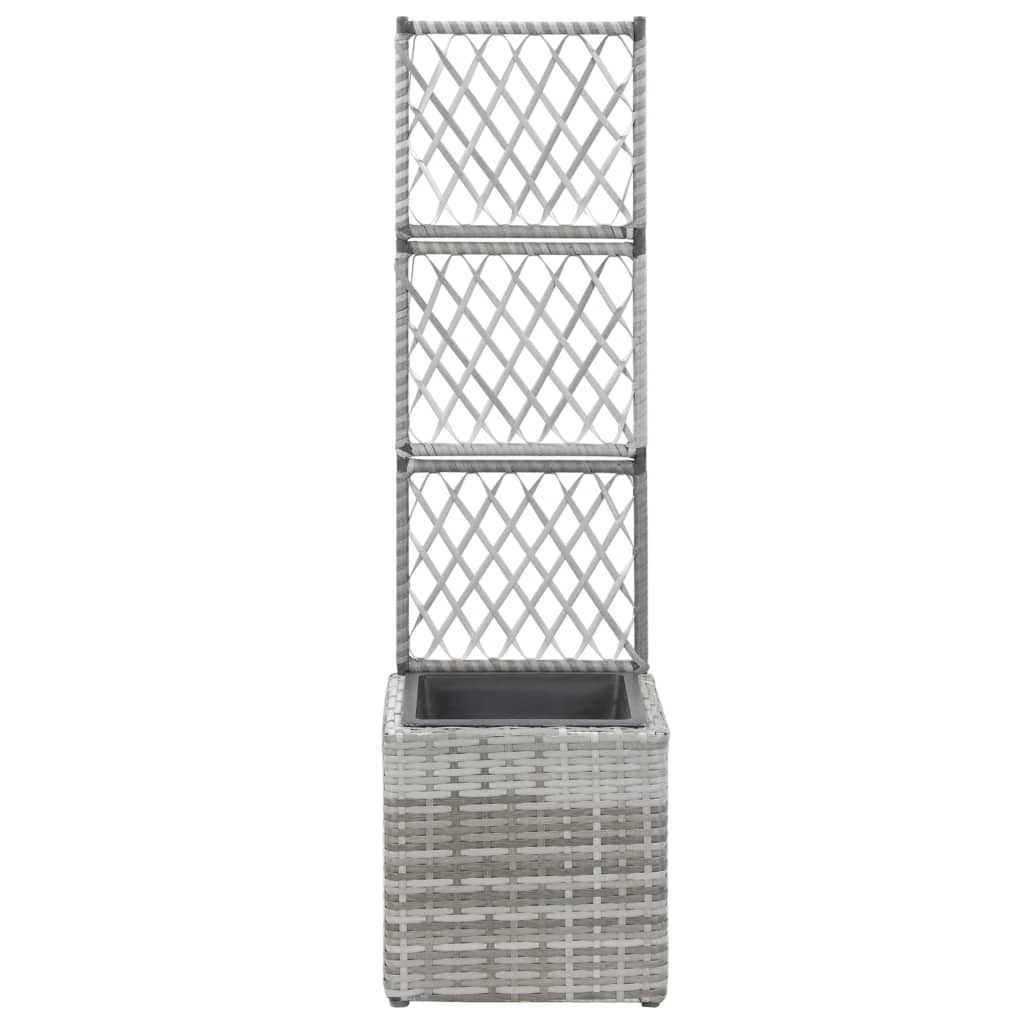 Hochbeet Mit Rankgitter 1 Topf Poly Rattan Grau