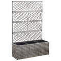 Hochbeet Mit Rankgitter 1 Topf Poly Rattan Grau