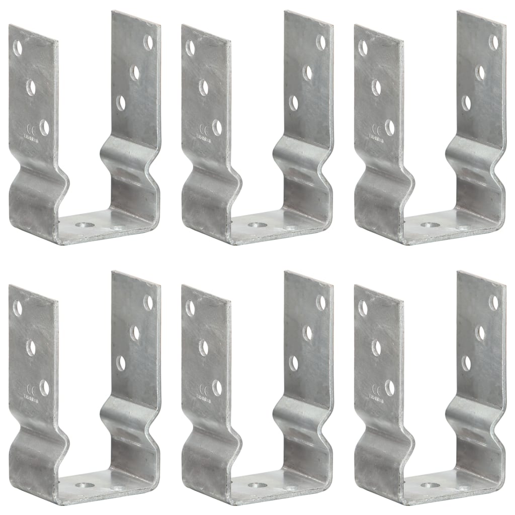 Pfostenträger 6 Stk. Silbern 12×6×15 Cm Verzinkter Stahl