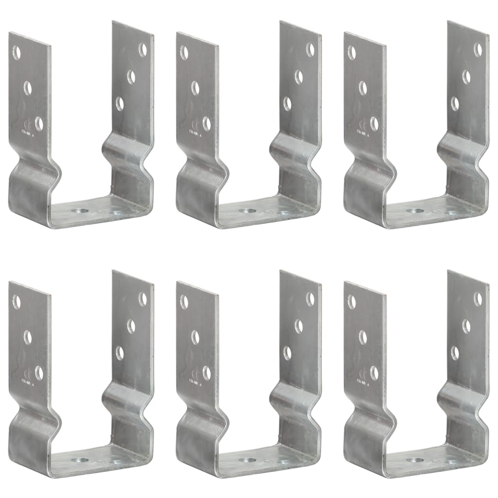 Pfostenträger 6 Stk. Silbern 12×6×15 Cm Verzinkter Stahl