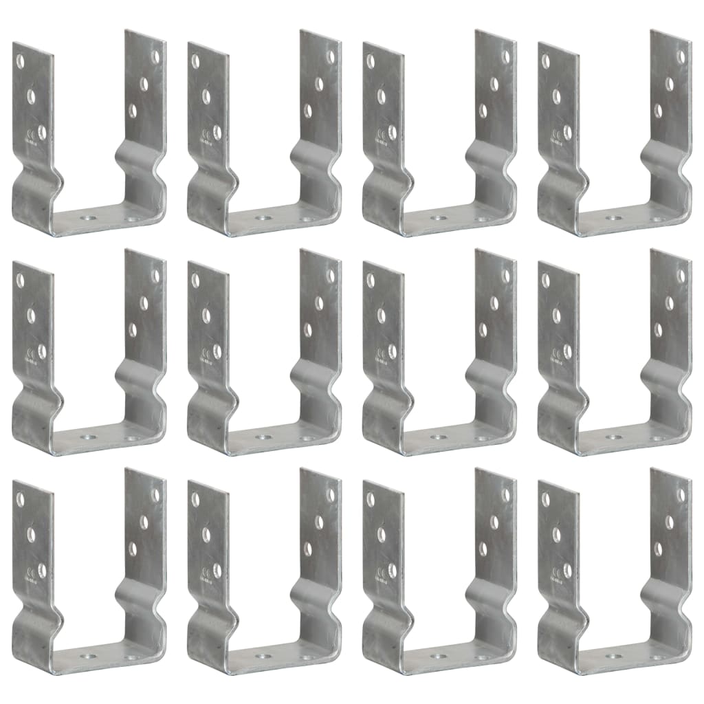 Pfostenträger 6 Stk. Silbern 12×6×15 Cm Verzinkter Stahl