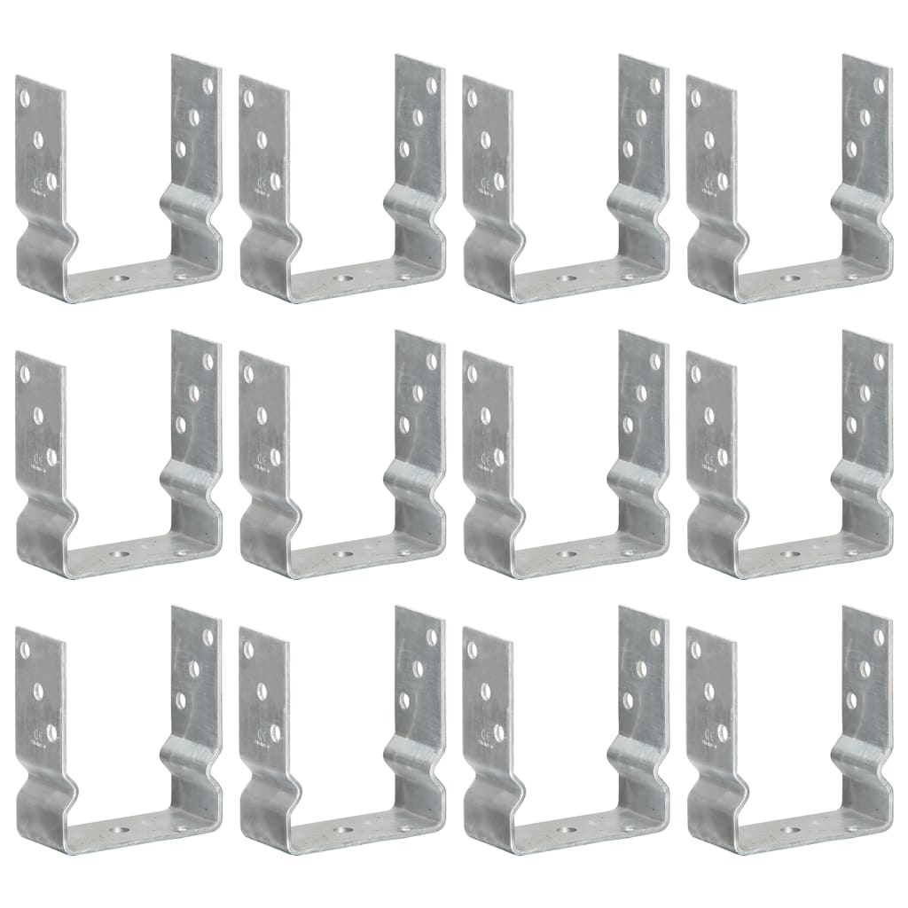 Pfostenträger 6 Stk. Silbern 12×6×15 Cm Verzinkter Stahl