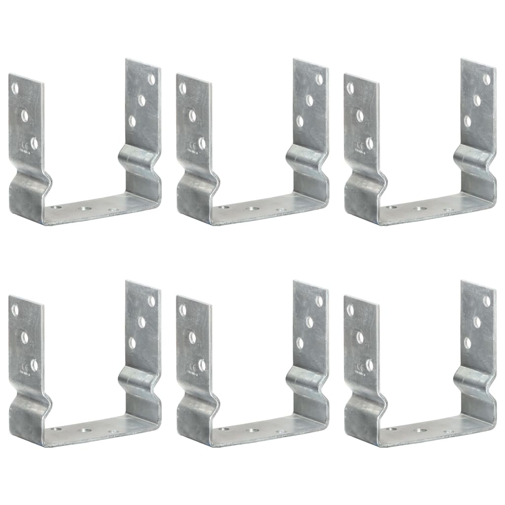 Pfostenträger 6 Stk. Silbern 12×6×15 Cm Verzinkter Stahl