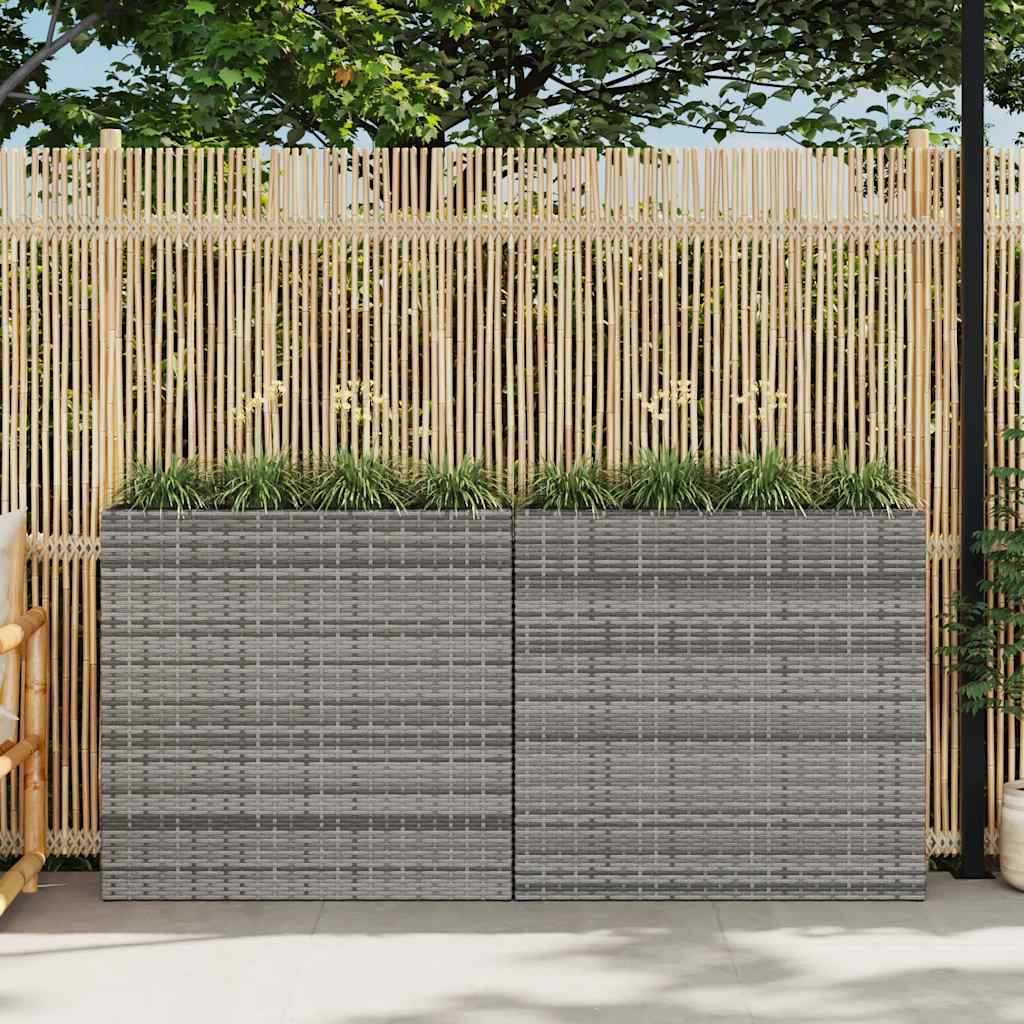 Garten-Hochbeet Mit 4 Töpfen Poly Rattan