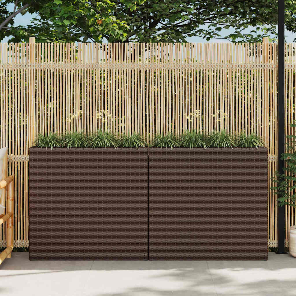 Garten-Hochbeet Mit 4 Töpfen Poly Rattan
