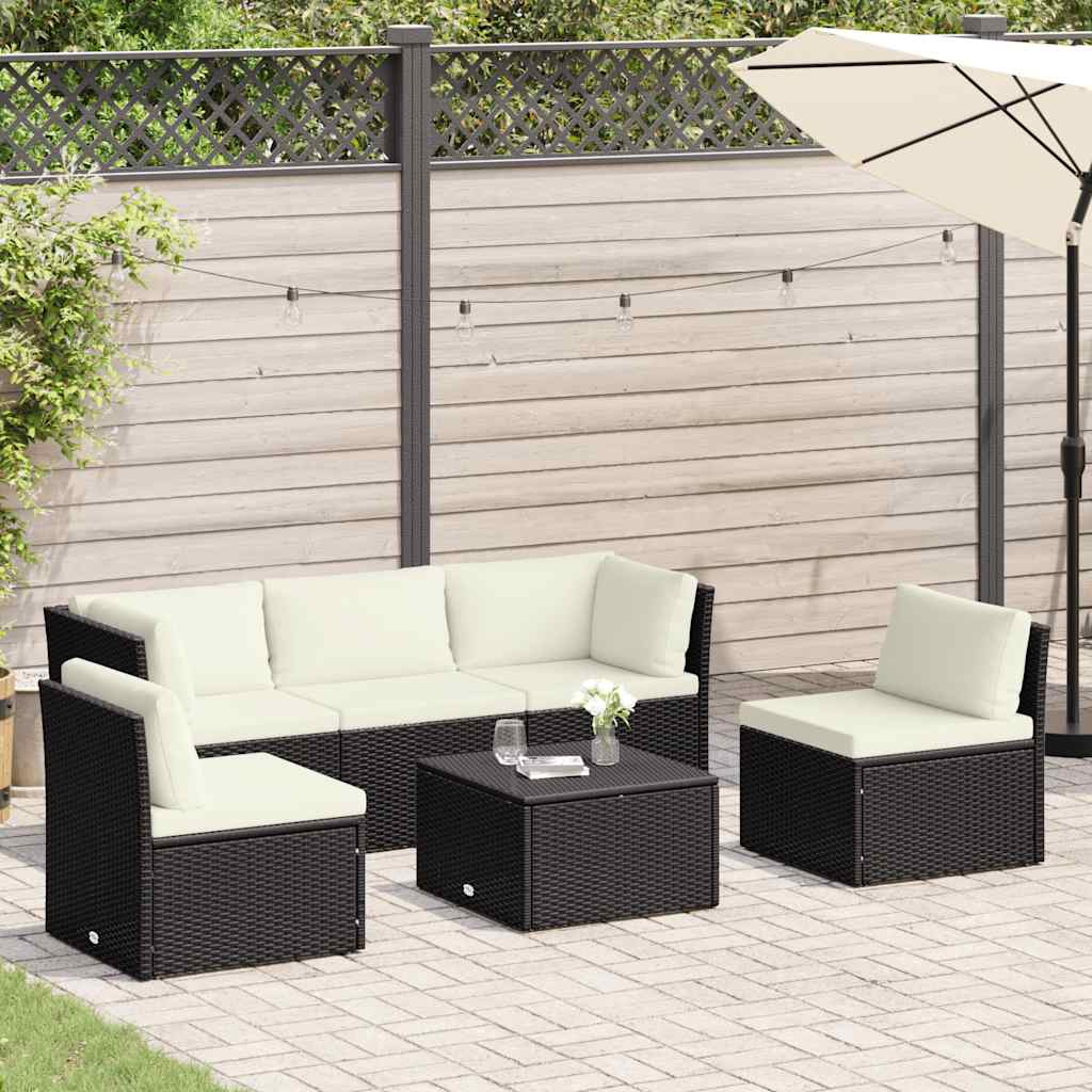 4-Tlg. Garten-Lounge-Set Mit Polstern Poly Rattan