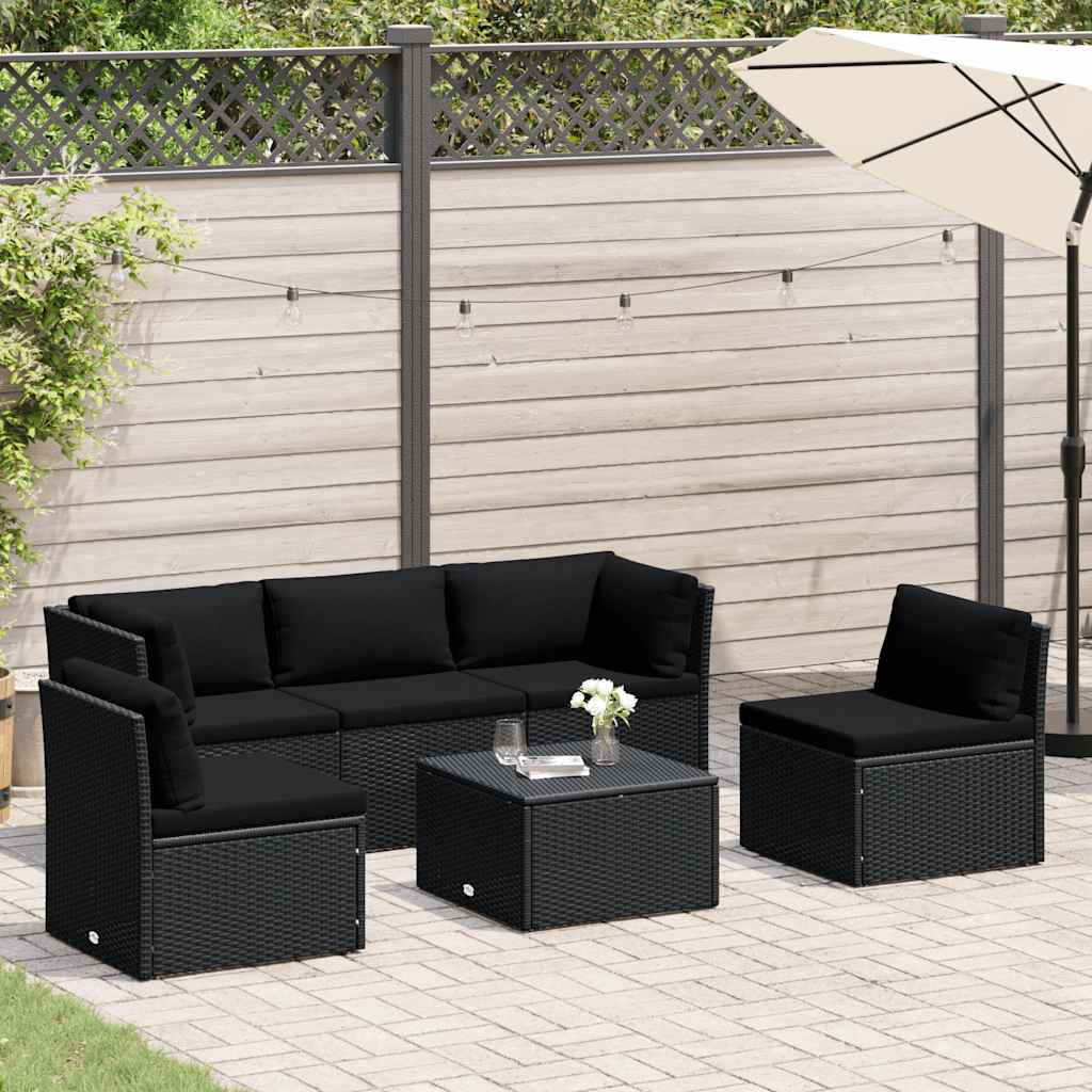 4-Tlg. Garten-Lounge-Set Mit Polstern Poly Rattan