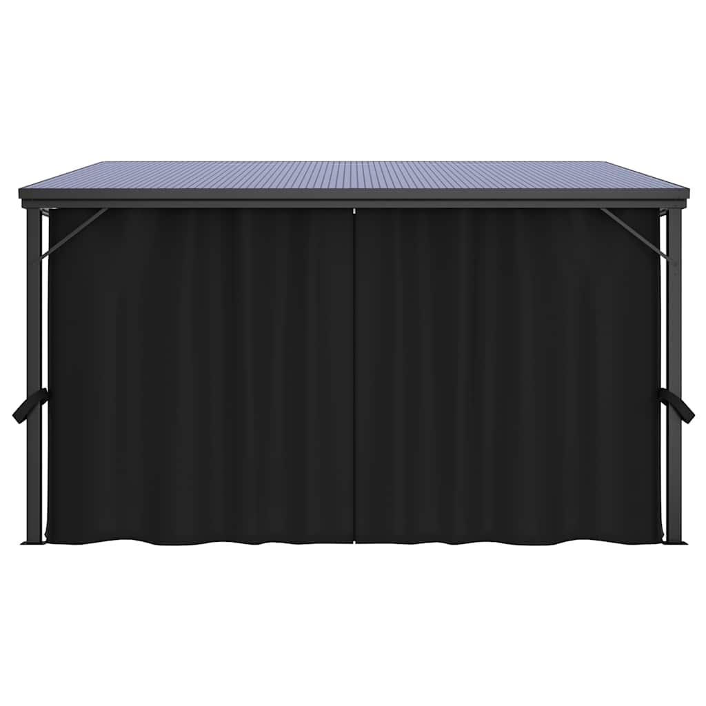 Pavillon Mit Vorhängen 405X294X244 Cm Anthrazit