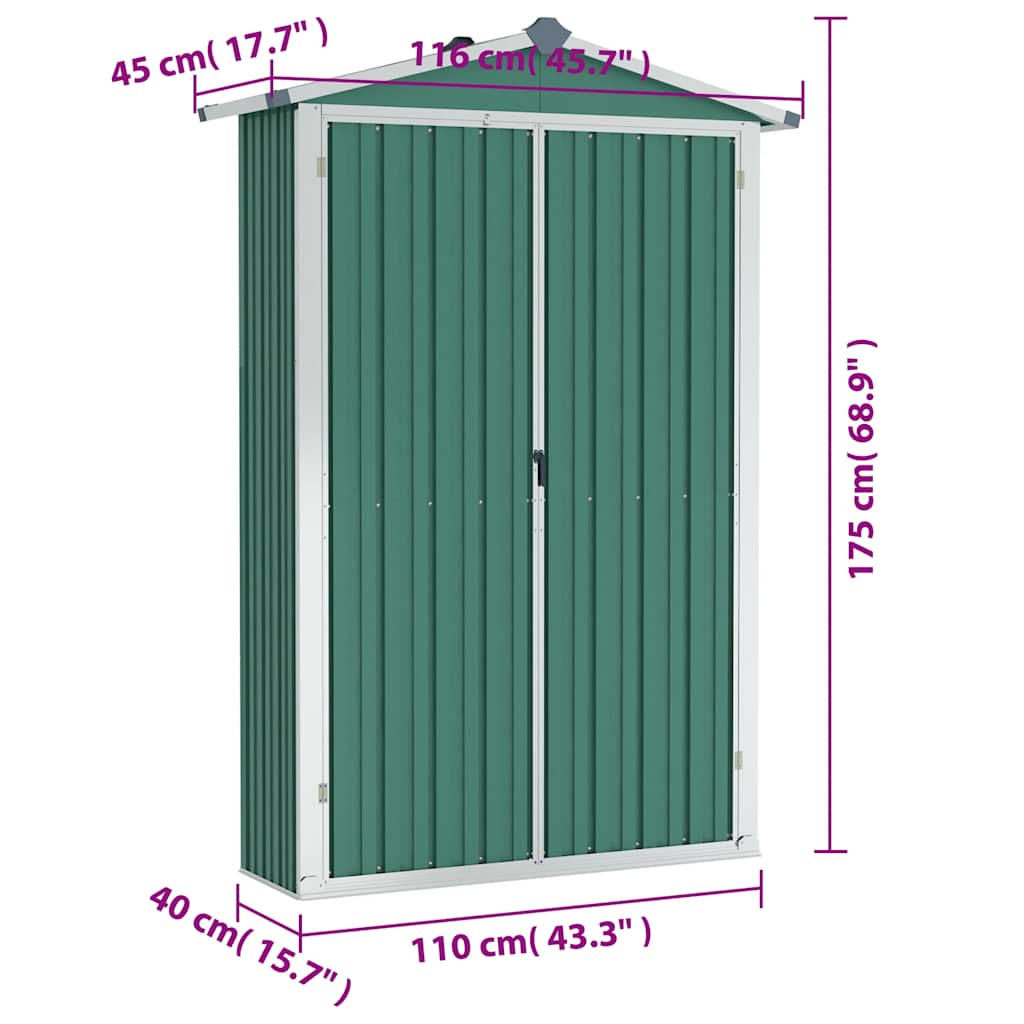 Gerätehaus 116X45X175 Cm Verzinkter Stahl