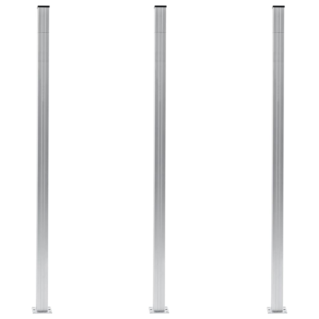 Zaunpfosten 3 Stk. Aluminium 185 Cm