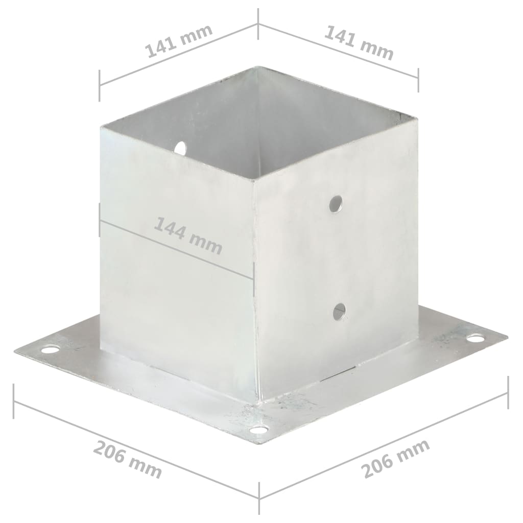 Pfostenanker 4 Stk. Verzinktes Metall