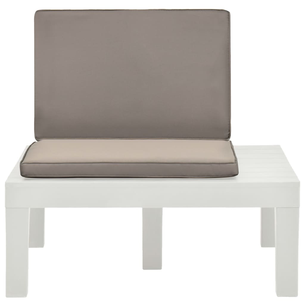 Garten-Lounge-Stuhl Mit Sitzpolster Kunststoff Weiß