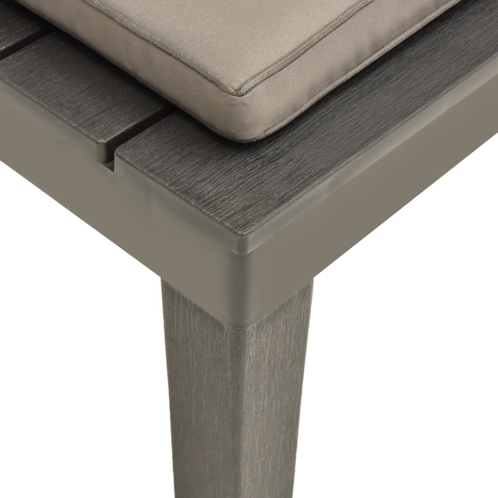 Garten-Lounge-Stuhl Mit Sitzpolster Kunststoff Anthrazit