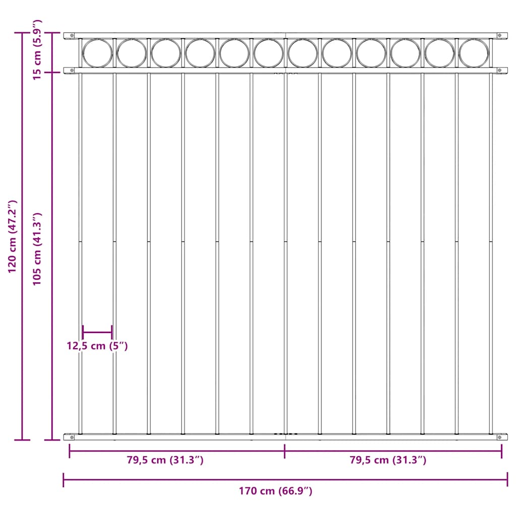 Zaunelement Assen Stahl 1,7 X 1,2 M