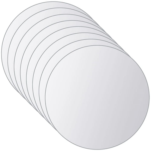 16-Tlg. Spiegelfliesen-Set Rund Glas