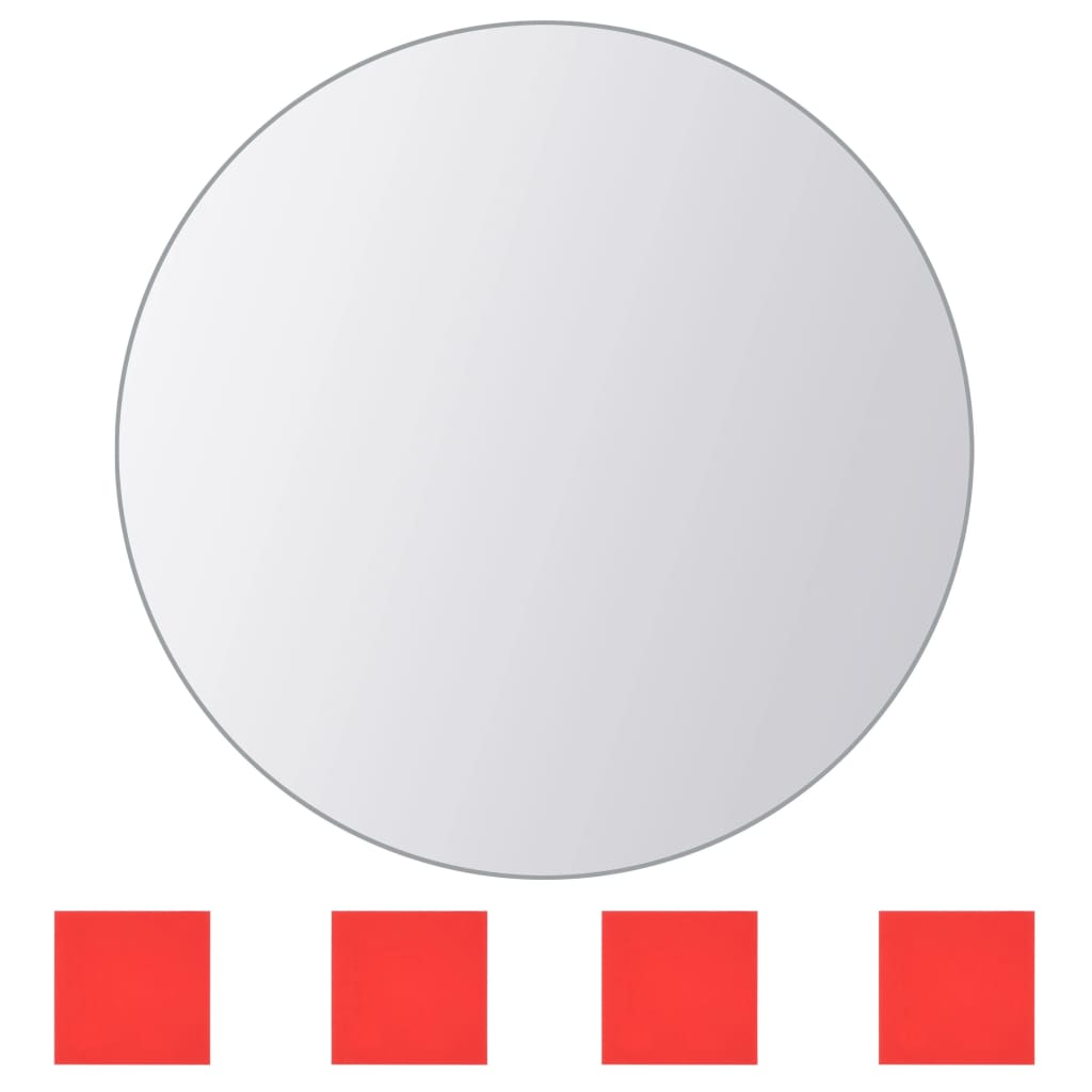 16-Tlg. Spiegelfliesen-Set Rund Glas