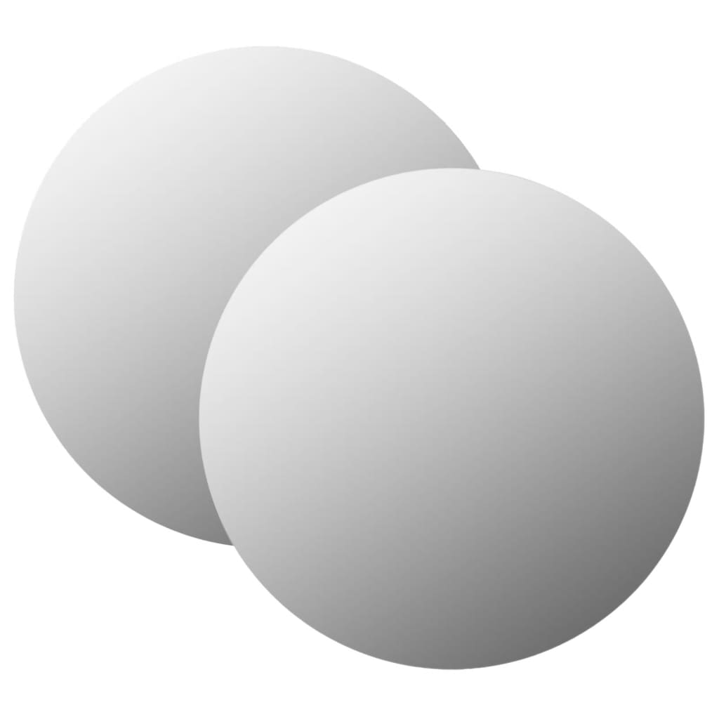 Wandspiegel 2 Stk. 50 Cm Rund Glas